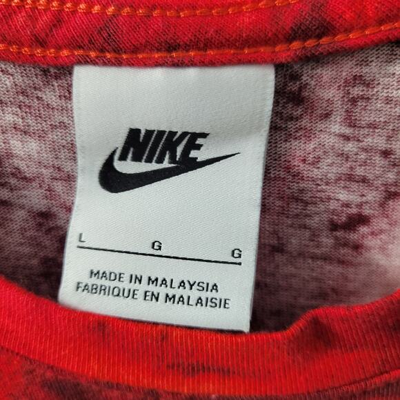 Nike Men's Red Tie Dyed With Skeleton Graphics T Shirt Size L 52924-0804 - Picture 4 of 8